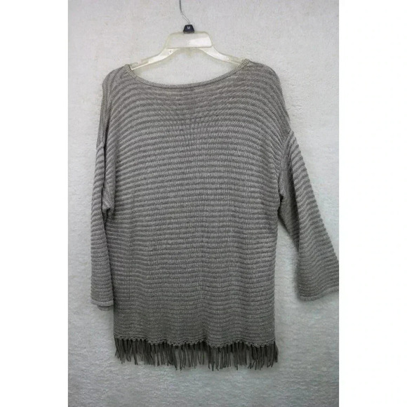 Chico's Women's Fringed Pullover Sweater-Size 2(Large-12)-Textured and Soft - Picture 7 of 8